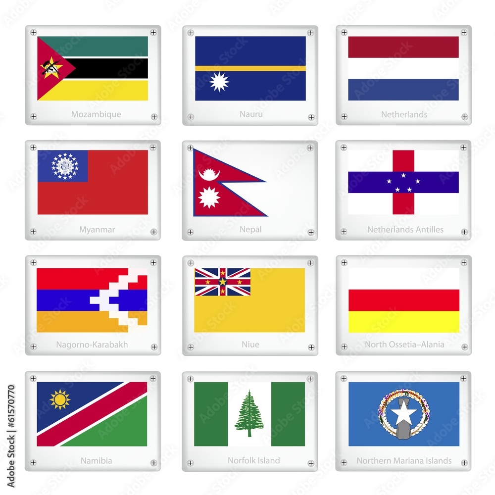 The Official National Flags on Metal Texture Plates The Official National Flags on Metal Texture Plates