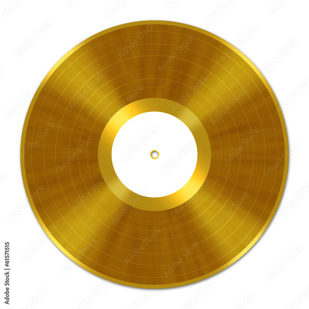 Golden Vinyl Record, Schallplatte StockIllustration Adobe Stock