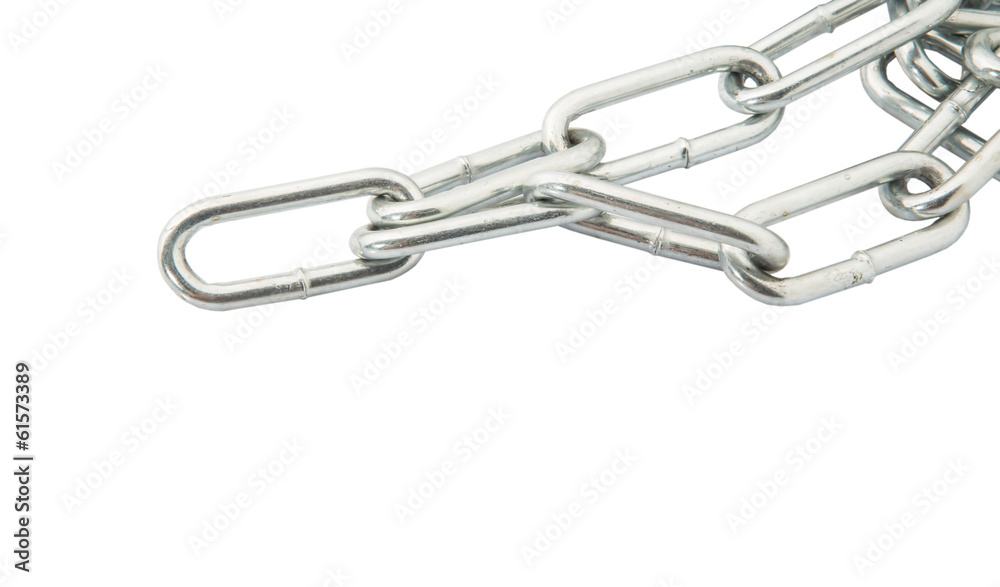 Steel chain over white background Steel chain over white background