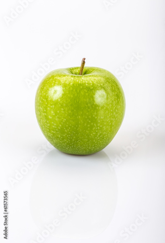 green apple on white