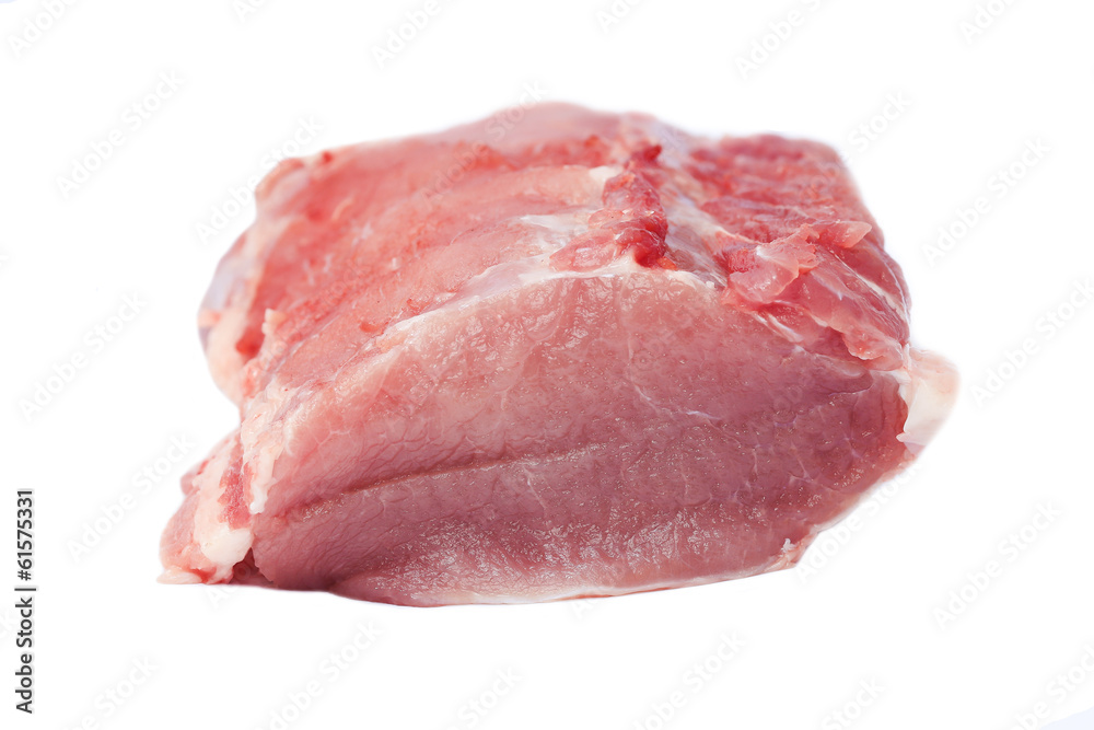 Fresh raw pork ,Isolated on white background. Fresh raw pork ,Isolated on white background.