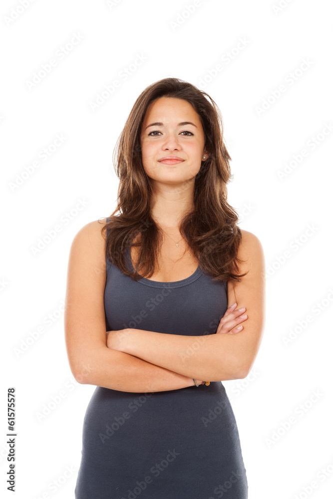 Portrait young girl, isolated on white background Portrait young girl, isolated on white background