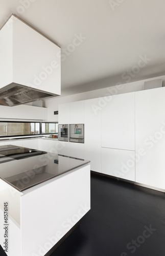 Beautiful interior of a modern villa, domestic kitchen