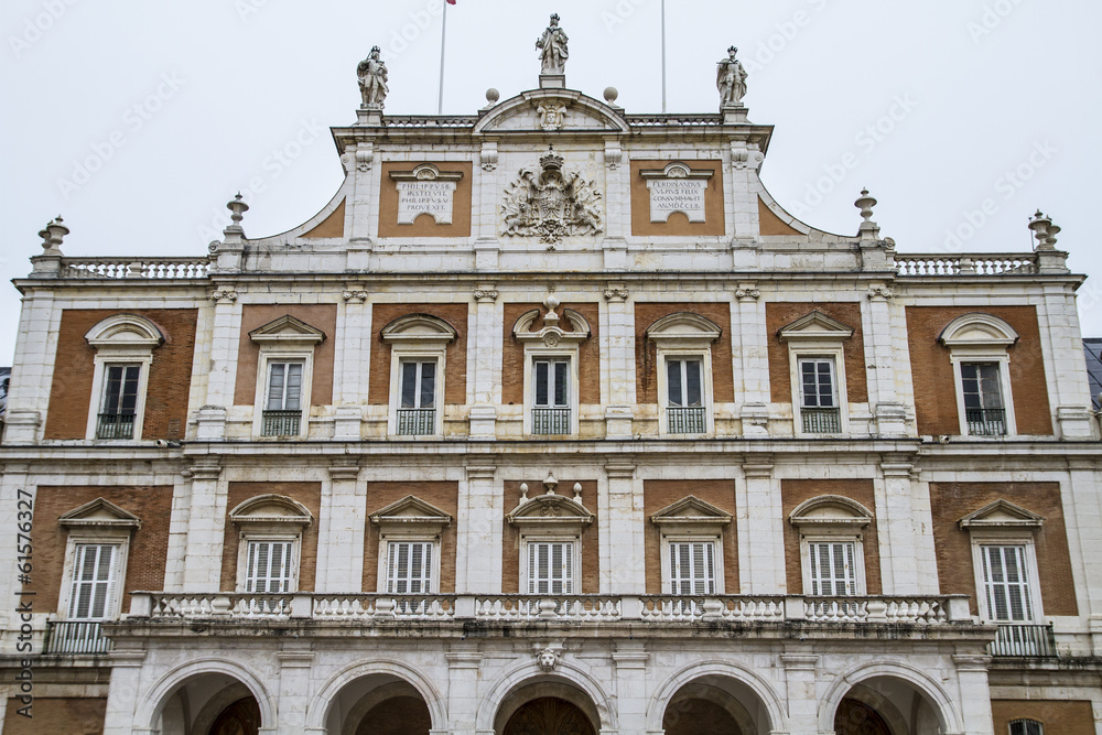 Main facade.Palace of Aranjuez, Madrid, Spain.World Heritage Sit