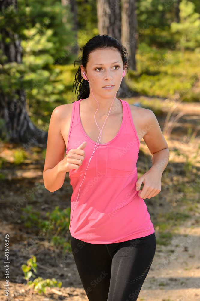 Woman running in the countryside Woman running in the countryside