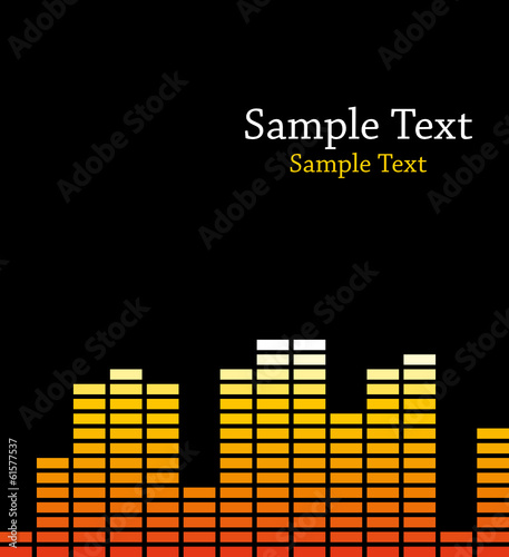 Music volume. Decibel background.