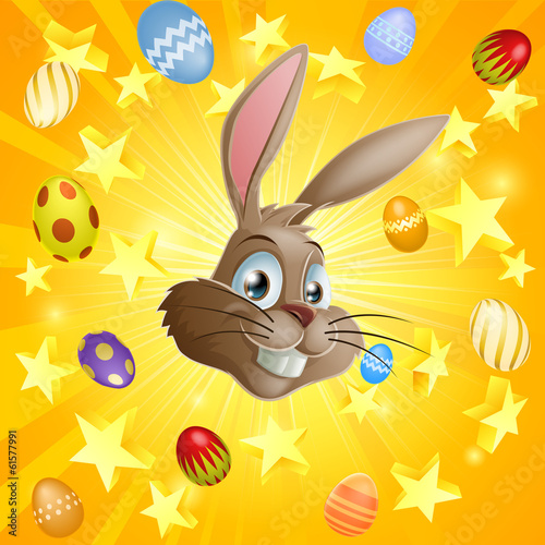 Easter rabbit and chocolate eggs