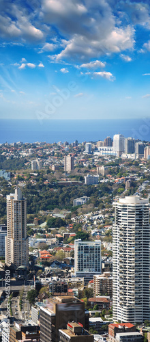 Photography Sydney skyline, aerial view