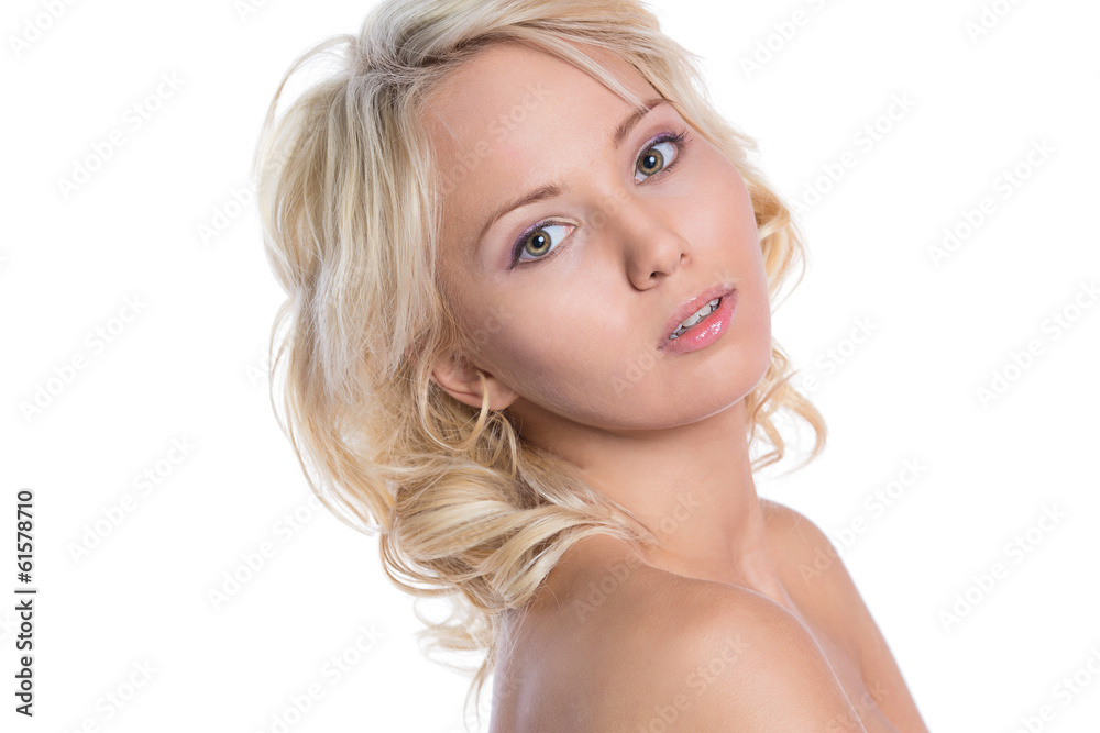 Woman with bare shoulders Woman with bare shoulders