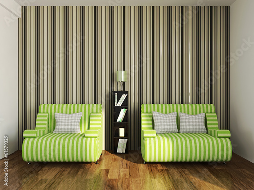 Armchairs near the wall