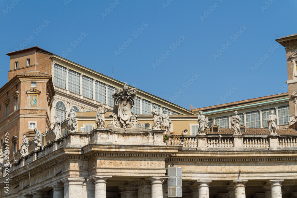 Buildings in Vatican, the Holy See within Rome, Italy. Part of S