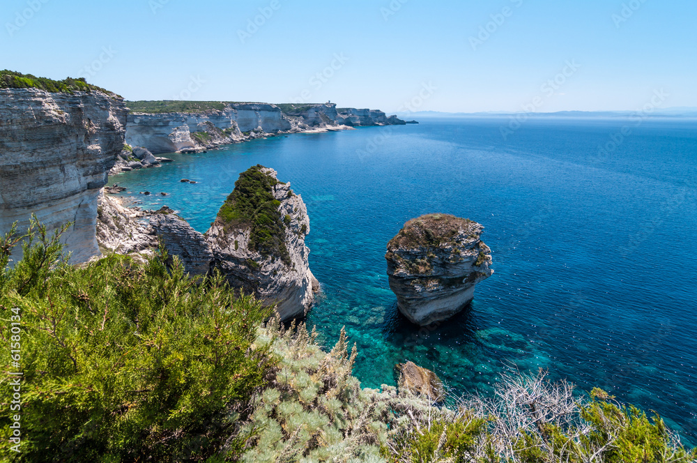 Obraz premium Wybrzeże Bonifacio, Korsyka, Francja