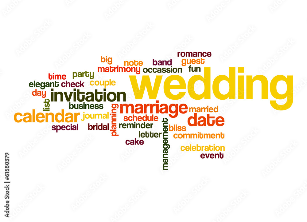 Obraz premium Wedding word cloud