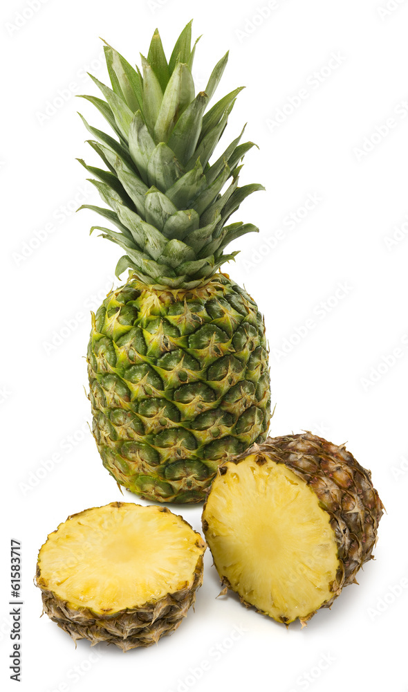 Isolated image of ripe pineapple closeup Isolated image of ripe pineapple closeup
