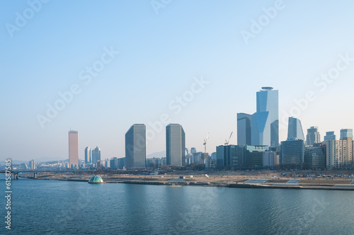 The skyline of the Yeouido business district in Seoul.