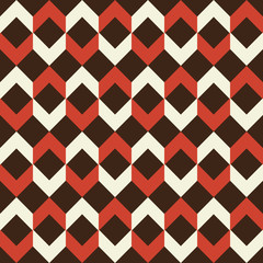 Handdoek met foto Bruin patronen Retro abstract geometrisch jaren zeventig patroon  © comzeal