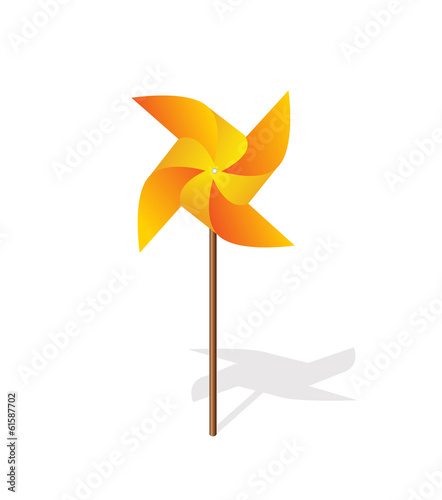 Yellow pinwheel 3d  vector