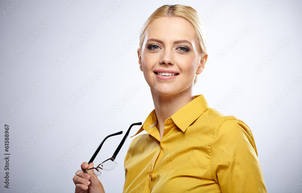 successful business woman. Isolated over grey background successful business woman. Isolated over grey background