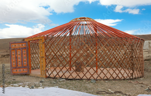 Obraz na płótnie The construction of the yurt w salonie
