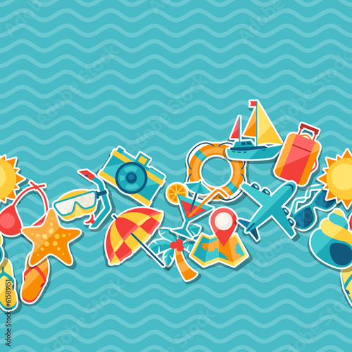 Travel and tourism seamless pattern.