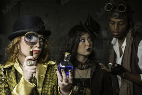 Steampunk with Magnifying Glass