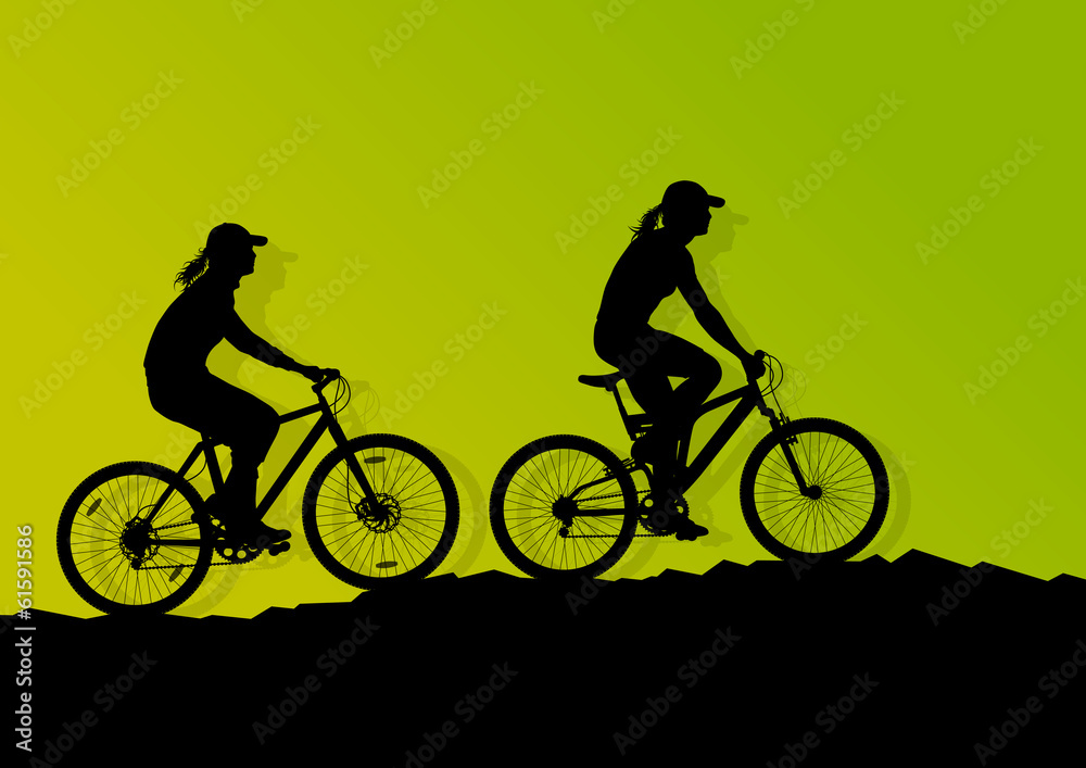 Fototapeta premium Active cyclist bicycle rider background illustration vector