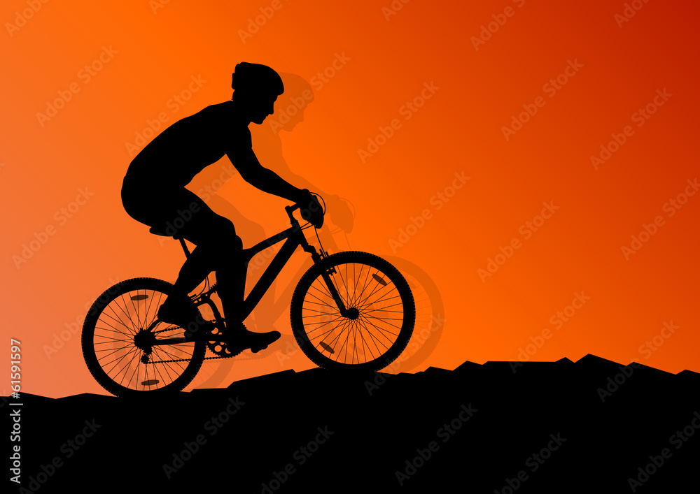 Obraz premium Active cyclist bicycle rider background illustration vector