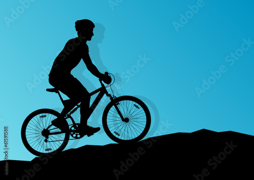 Active cyclist bicycle rider background illustration vector