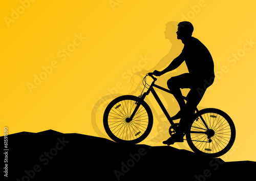 Active cyclist bicycle rider background illustration vector © kstudija