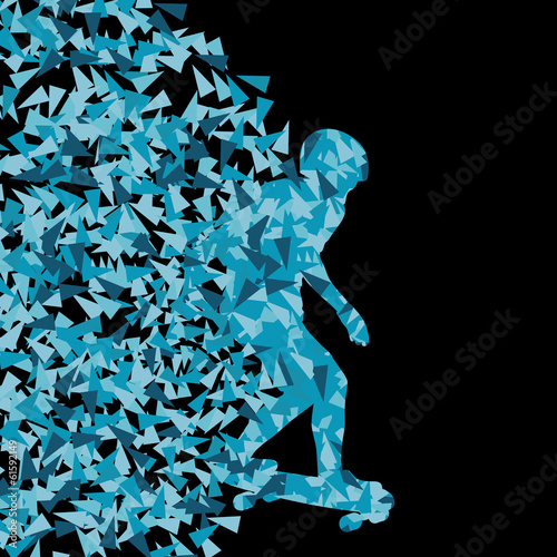 Skateboarder silhouette sport vector background concept made of