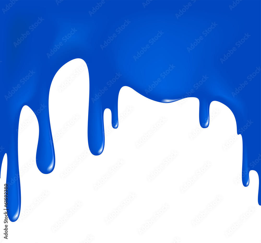 dripping blue paint on a white surface dripping blue paint on a white surface
