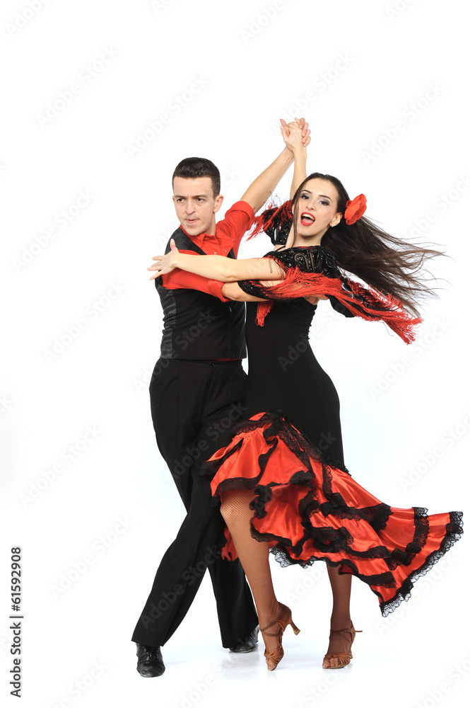 Obraz premium beautiful couple in the active ballroom dance