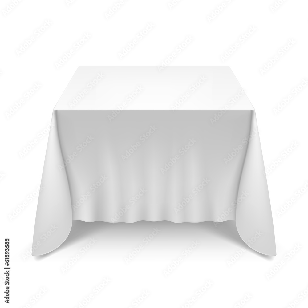 Table with white cloth Table with white cloth