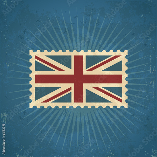 Retro United Kingdom Flag Postage Stamp