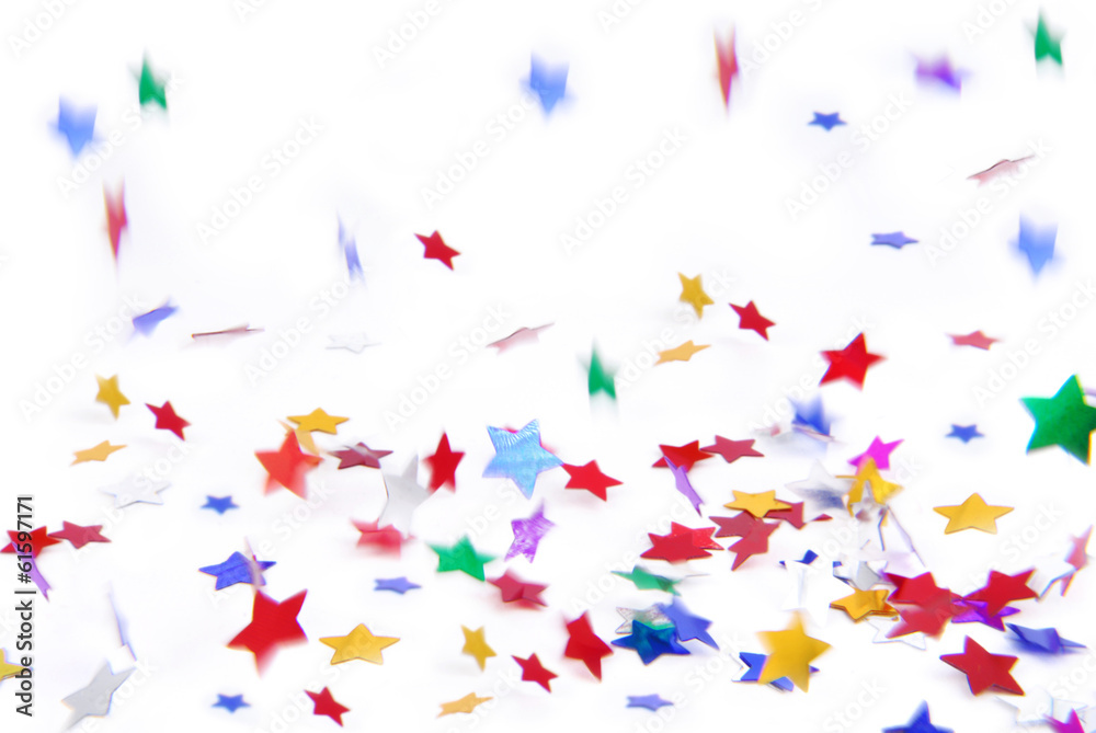 confetti colorful flying isolated on white