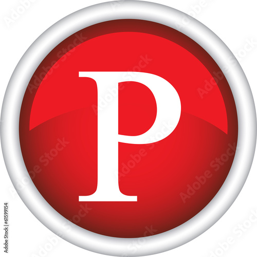 Круглый векторный знак с надписью P