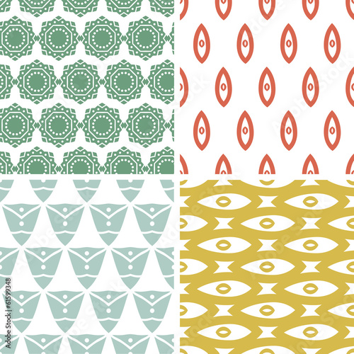 Vector set of four tribal shapes abstract geometric patterns and