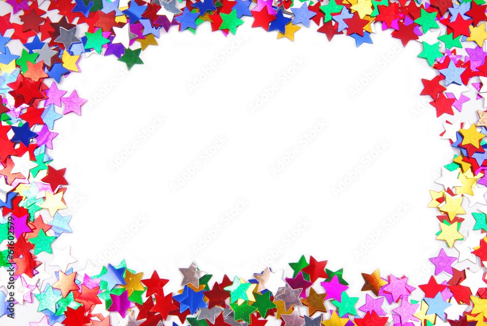confetti colorful frame border space isolated on white