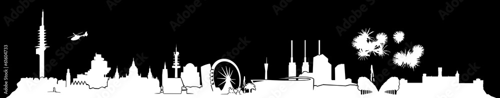 Hannover Skyline Nacht // Silhouette
