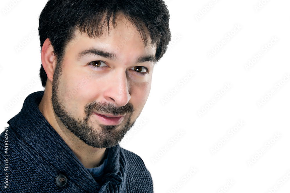 Obraz premium Mann mit Bart und Lächeln