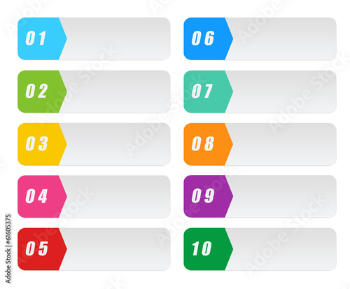 Colorful buttons for website menu or presentation design