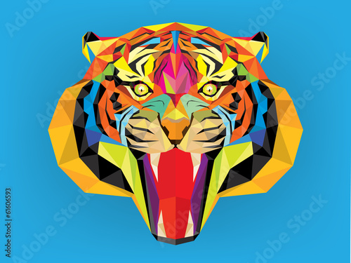 Fototapeta Naklejka Na Ścianę i Meble -  Tiger head with geometric style