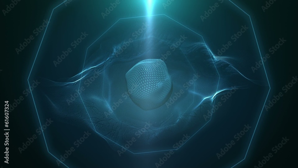 Abstract digital eye forms and transmits visions of 3D shapes