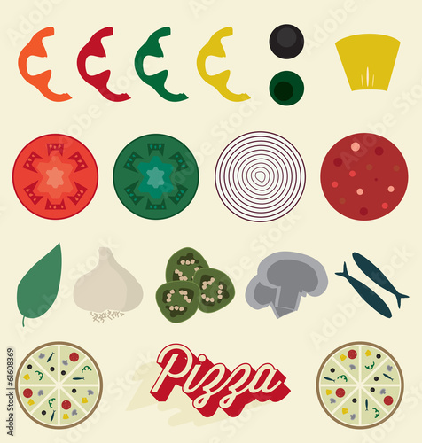 Vector Set: Pizza Toppings Collection