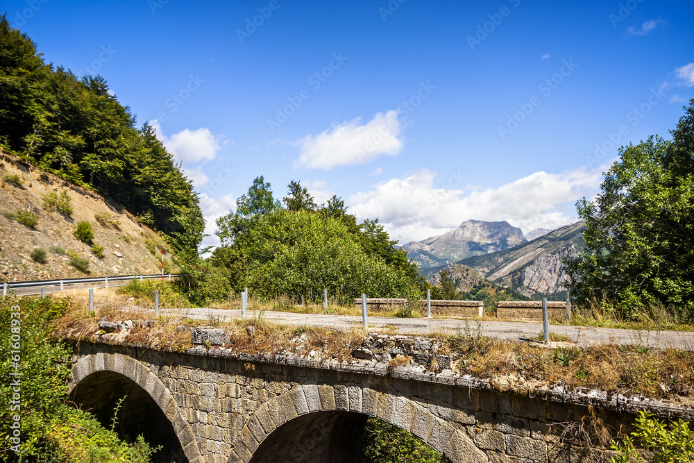 Old bridge in the Picos de Europa, Leon, Spain