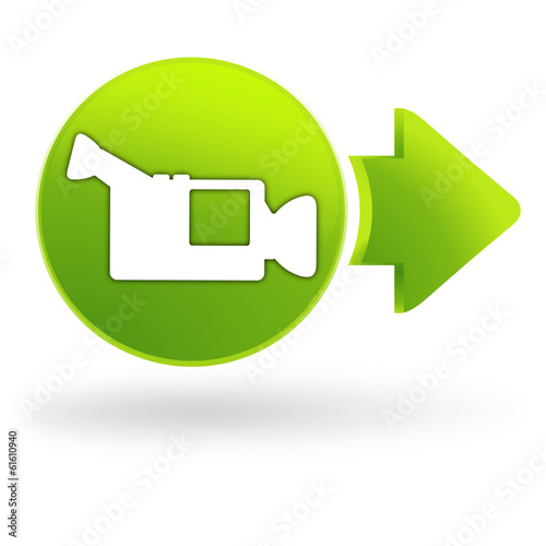 caméra sur symbole web vert