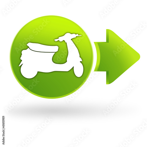 scooter sur symbole web vert