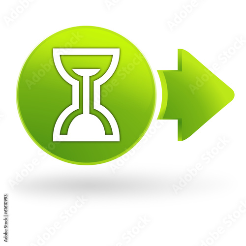 sablier sur symbole web vert