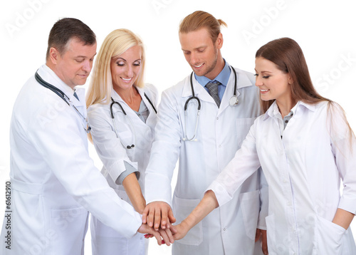 Medical workers isolated on...