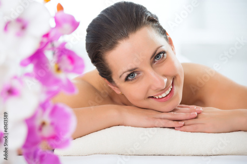 Beautiful woman in spa environment